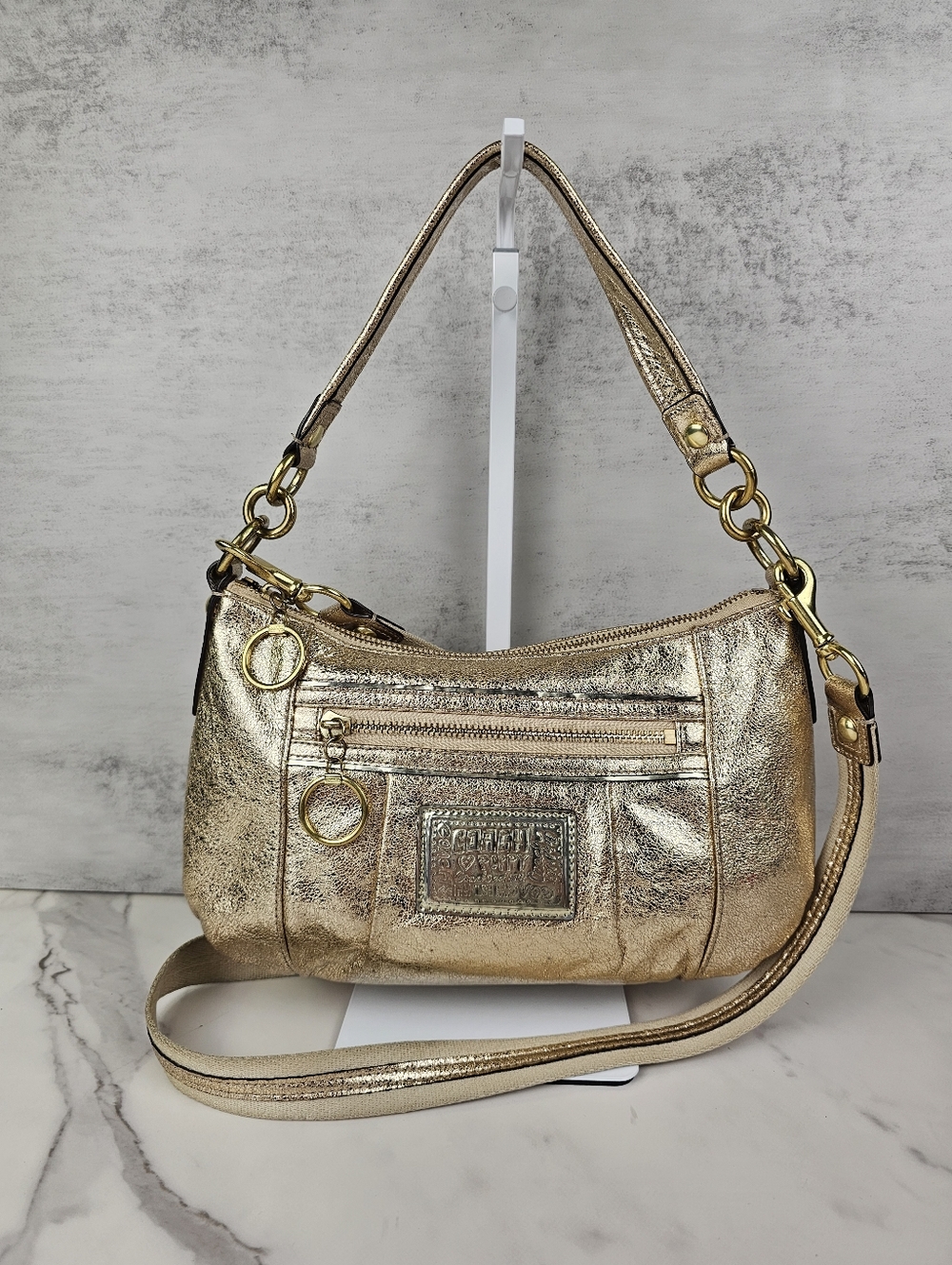 Coach Gold Metallic Crossbody Purse